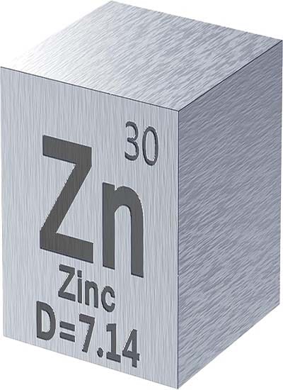The density of zinc defined as the mass per unit volume, and for zinc.