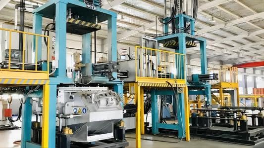 The factory in China operates a gravity casting machine for manufacturing aluminum gravity castings.